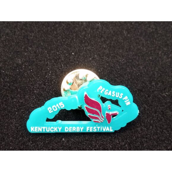 2015 Kentucky Derby Festival Pegasus Pin Collectible Lapel Pin Teal & Red Design - Picture 5 of 13